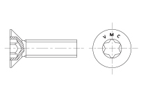 Countersunk screws with hexalobular drive